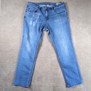 Buffalo David Bitton Jeans Mens 38X32 Blue Denim Axel Slim Fit Stretch Mid Rise